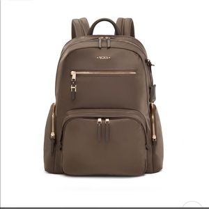 TUMI Voyageur Carson Backpack in Mink Grey with Black Accents